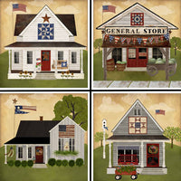 Americana Houses Coaster Set - 42119CS