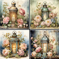 Floral Lanterns Coaster Set - 42134CS